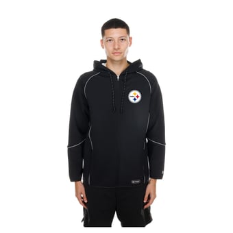 Men's New Era  Black Pittsburgh Steelers Combine Authentic Raglan Full-Zip Hoodie