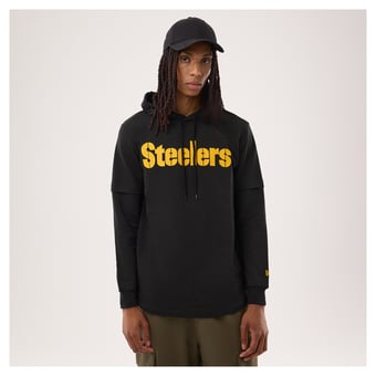 Men's New Era Black Pittsburgh Steelers Functional Fandom Twofer Hoodie
