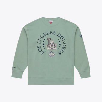 Men's Mitchell & Ness Green Los Angeles Dodgers Yacht Rock Fleece Sweatshirt