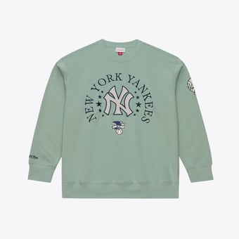 Men's Mitchell & Ness Green New York Yankees Yacht Rock Fleece Sweatshirt