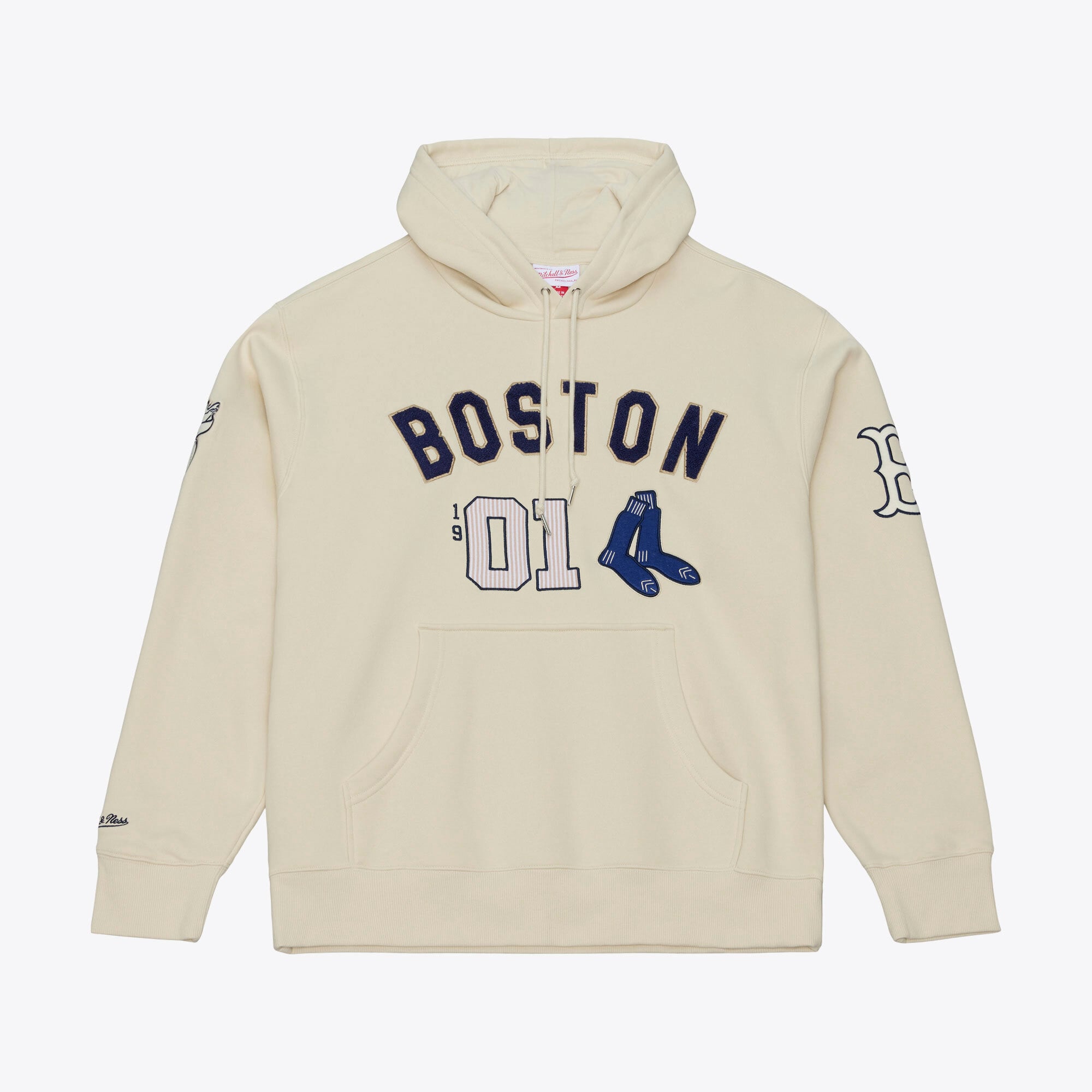 Men's Mitchell & Ness Cream Boston Red Sox Yacht Rock Fleece Hoodie