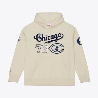Men's Mitchell & Ness Cream Chicago Cubs Yacht Rock Fleece Hoodie