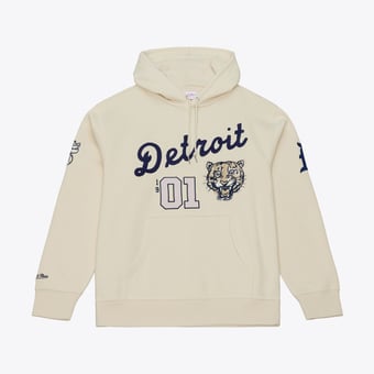 Men's Mitchell & Ness Cream Detroit Tigers Yacht Rock Fleece Hoodie