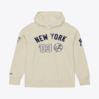 Men's Mitchell & Ness Cream New York Yankees Yacht Rock Fleece Hoodie