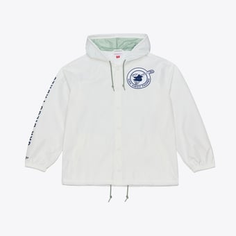 Men's Mitchell & Ness White San Diego Padres Yacht Rock Coaches Full-Snap Hooded Windbreaker Jacket