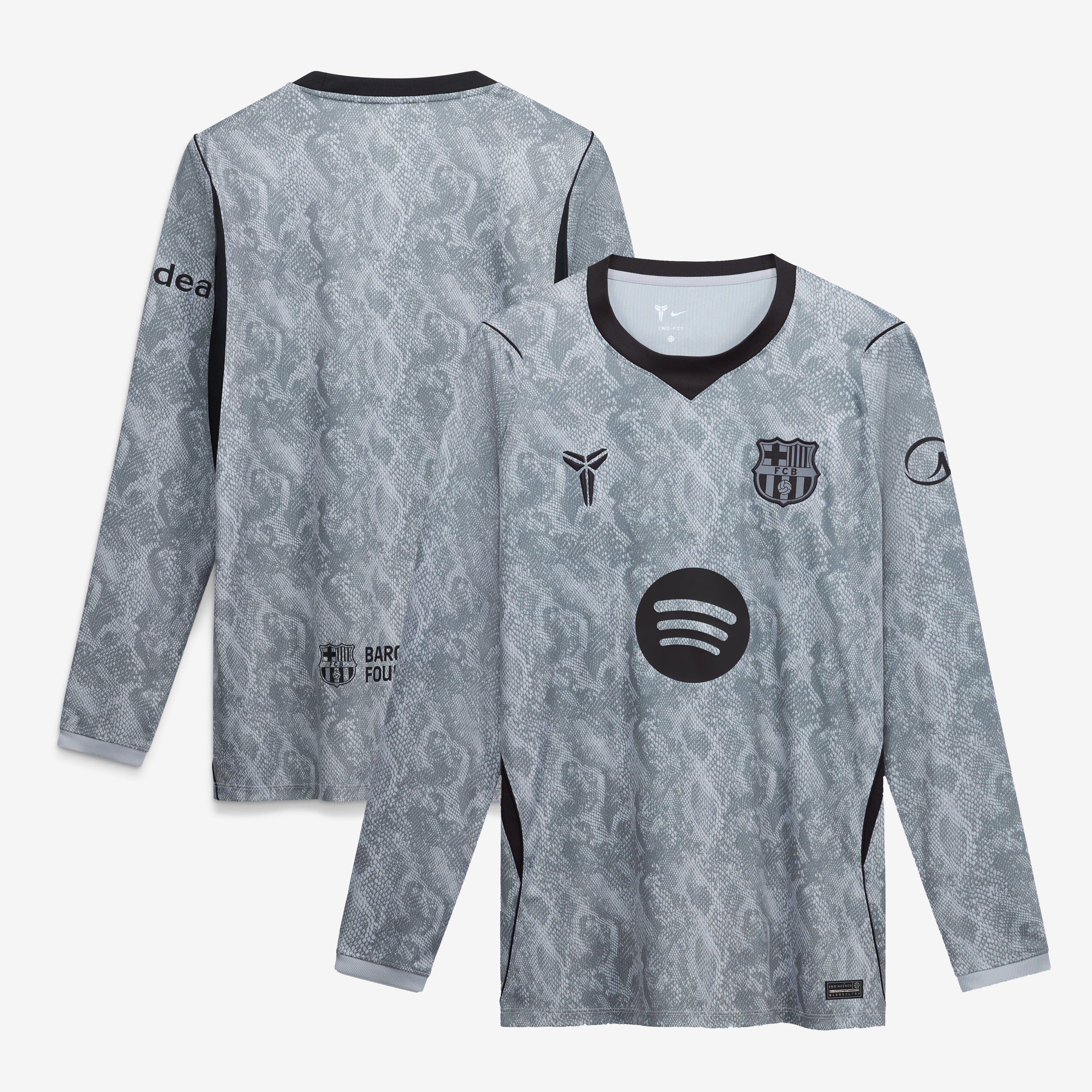 Men's Nike Gray Barcelona 2026/27 Away Stadium Replica Long Sleeve Goalkeeper Jersey