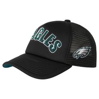 Girls Youth Outerstuff Black Philadelphia Eagles Bling Adjustable Trucker Hat