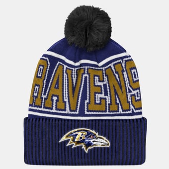 Youth Outerstuff Purple Baltimore Ravens Highlight Cuffed Knit Hat with Pom