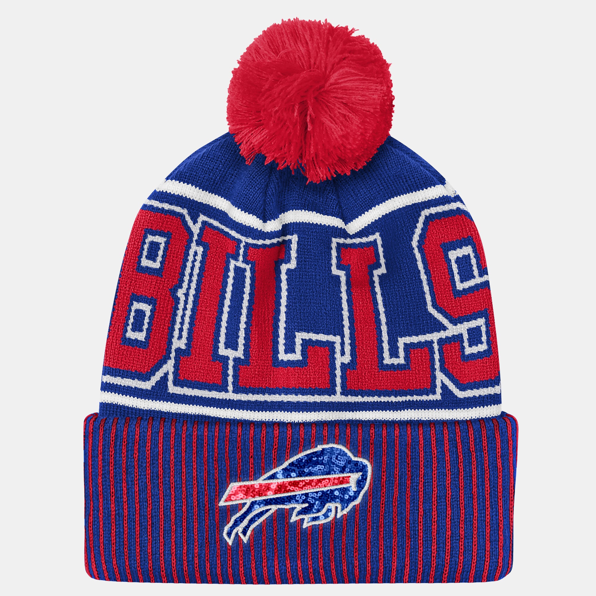 Youth Outerstuff Royal Buffalo Bills Highlight Cuffed Knit Hat with Pom