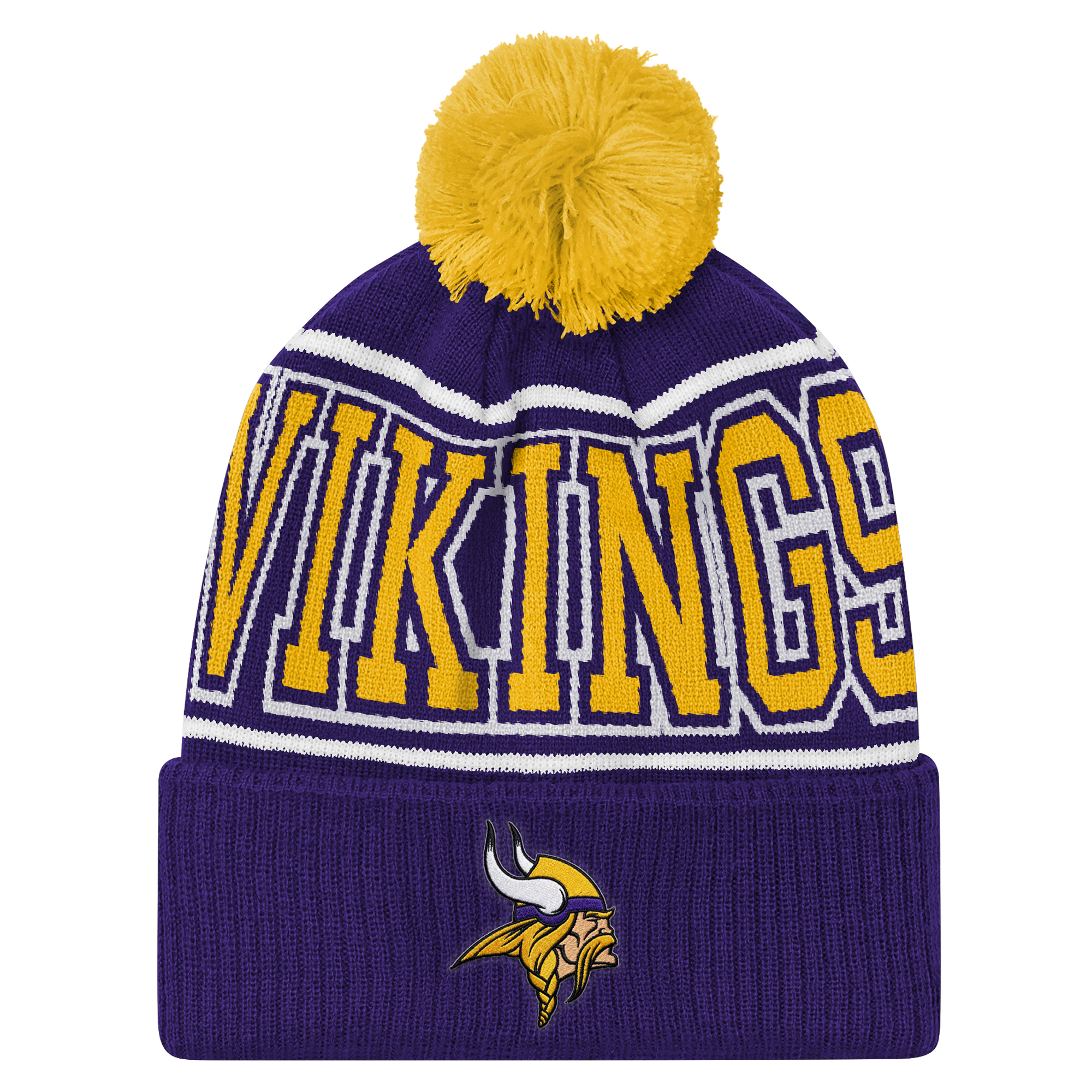 Youth Outerstuff Purple Minnesota Vikings Highlight Cuffed Knit Hat with Pom