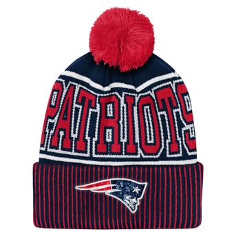 Youth Outerstuff Navy New England Patriots Highlight Cuffed Knit Hat with Pom