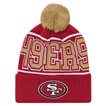 Youth Outerstuff Scarlet San Francisco 49ers Highlight Cuffed Knit Hat with Pom