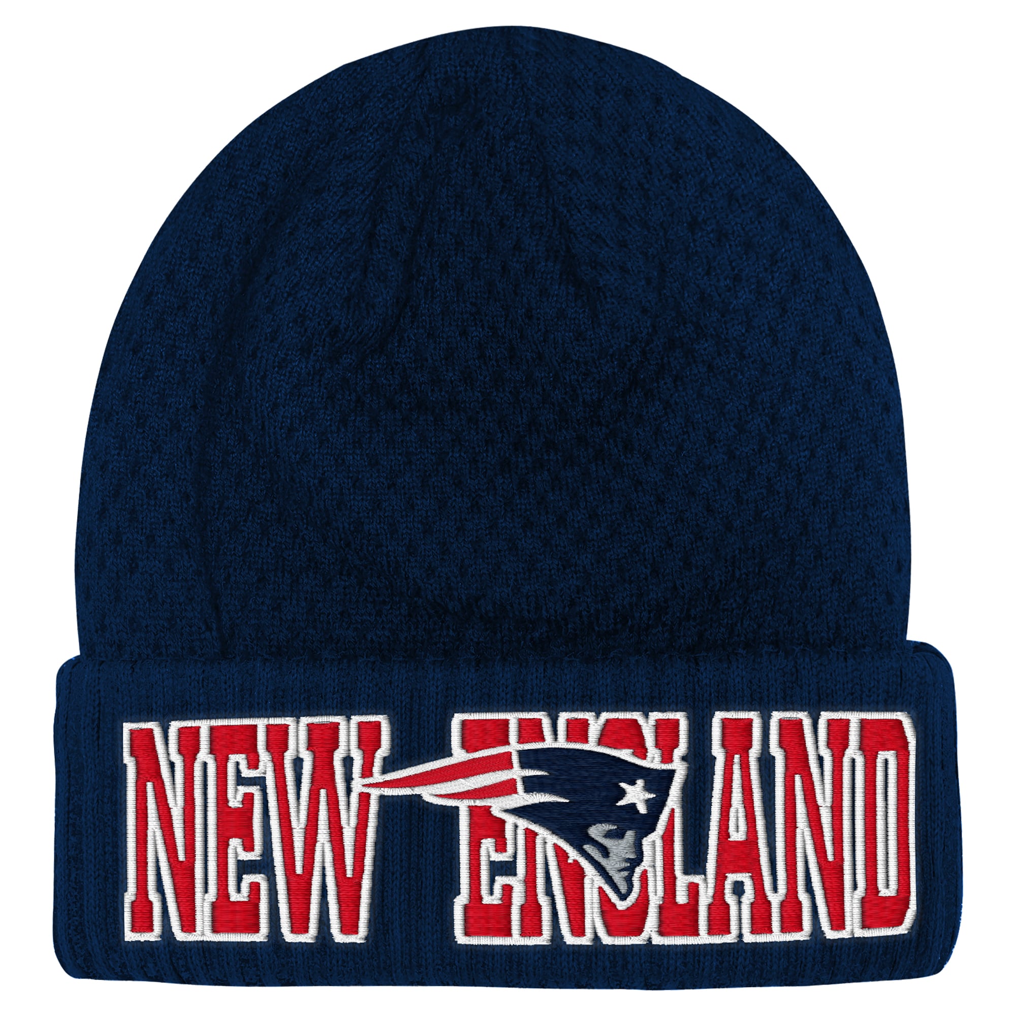 Youth Outerstuff Navy New England Patriots Heat Check Cuffed Knit Hat
