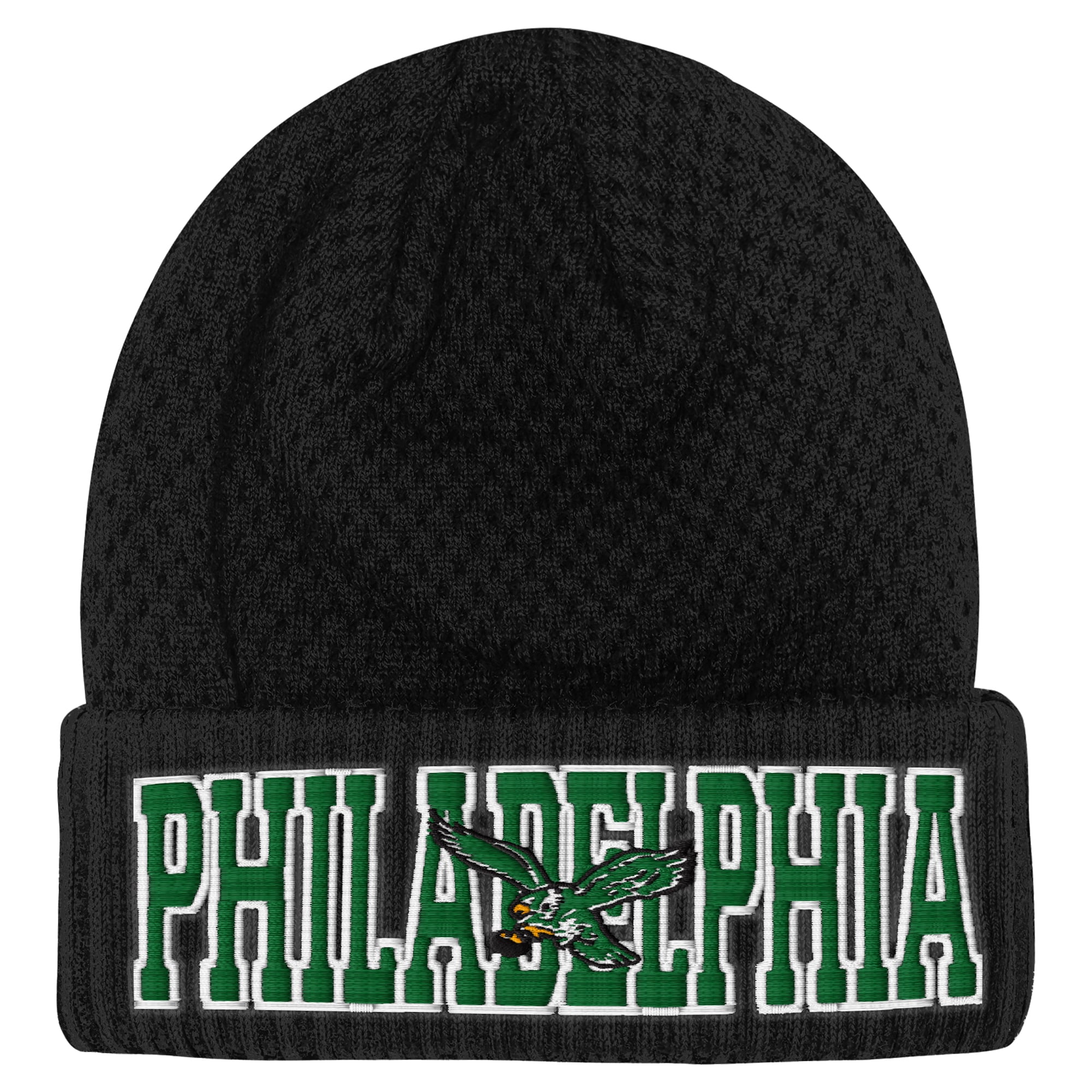 Youth Outerstuff Black Philadelphia Eagles Heat Check Cuffed Knit Hat