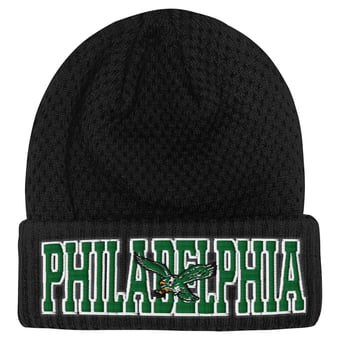 Youth Outerstuff Black Philadelphia Eagles Heat Check Cuffed Knit Hat