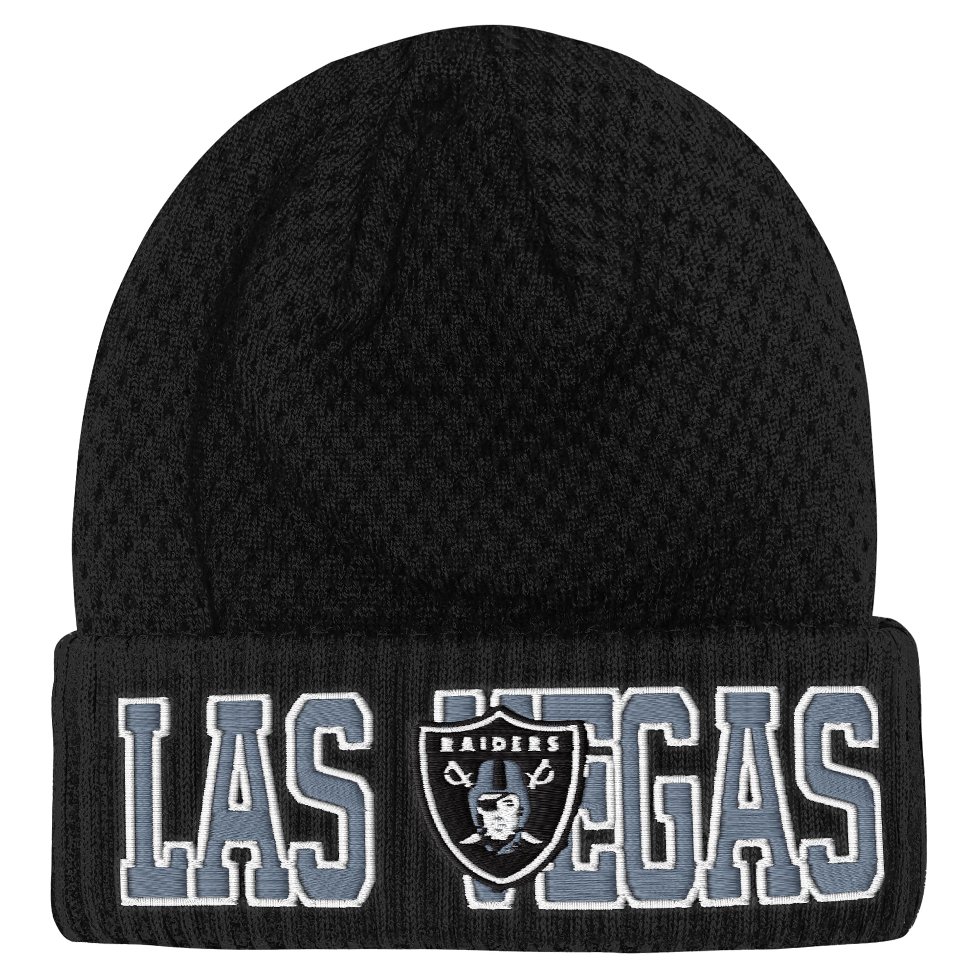 Youth Outerstuff Black Las Vegas Raiders Heat Check Cuffed Knit Hat