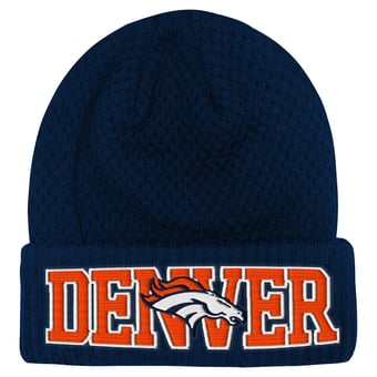 Youth Outerstuff Navy Denver Broncos Heat Check Cuffed Knit Hat