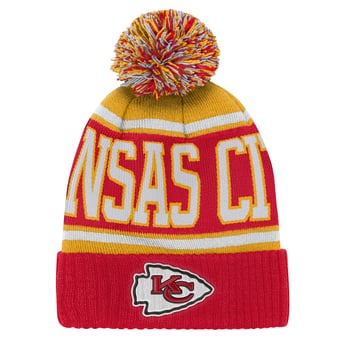 Preschool Outerstuff Red Kansas City Chiefs True Edge Cuffed Knit Hat with Pom