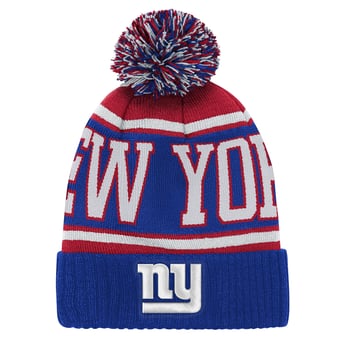 Preschool Outerstuff Royal New York Giants True Edge Cuffed Knit Hat with Pom