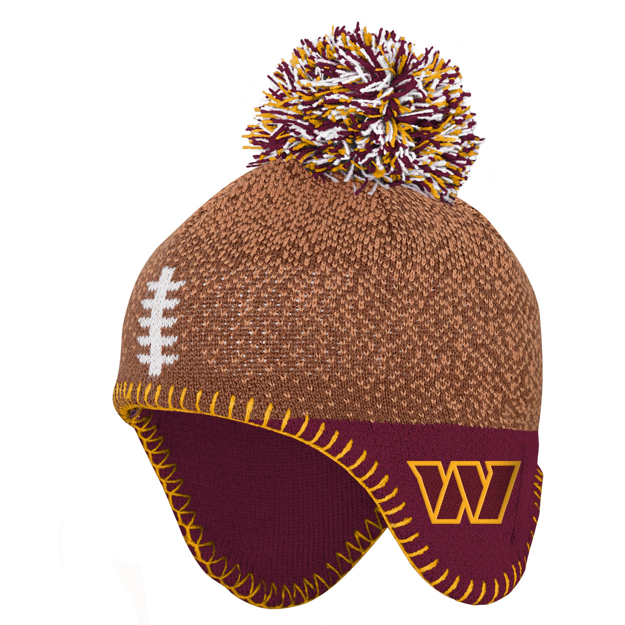 Infant Outerstuff Brown Washington Commanders Football Head Knit Hat