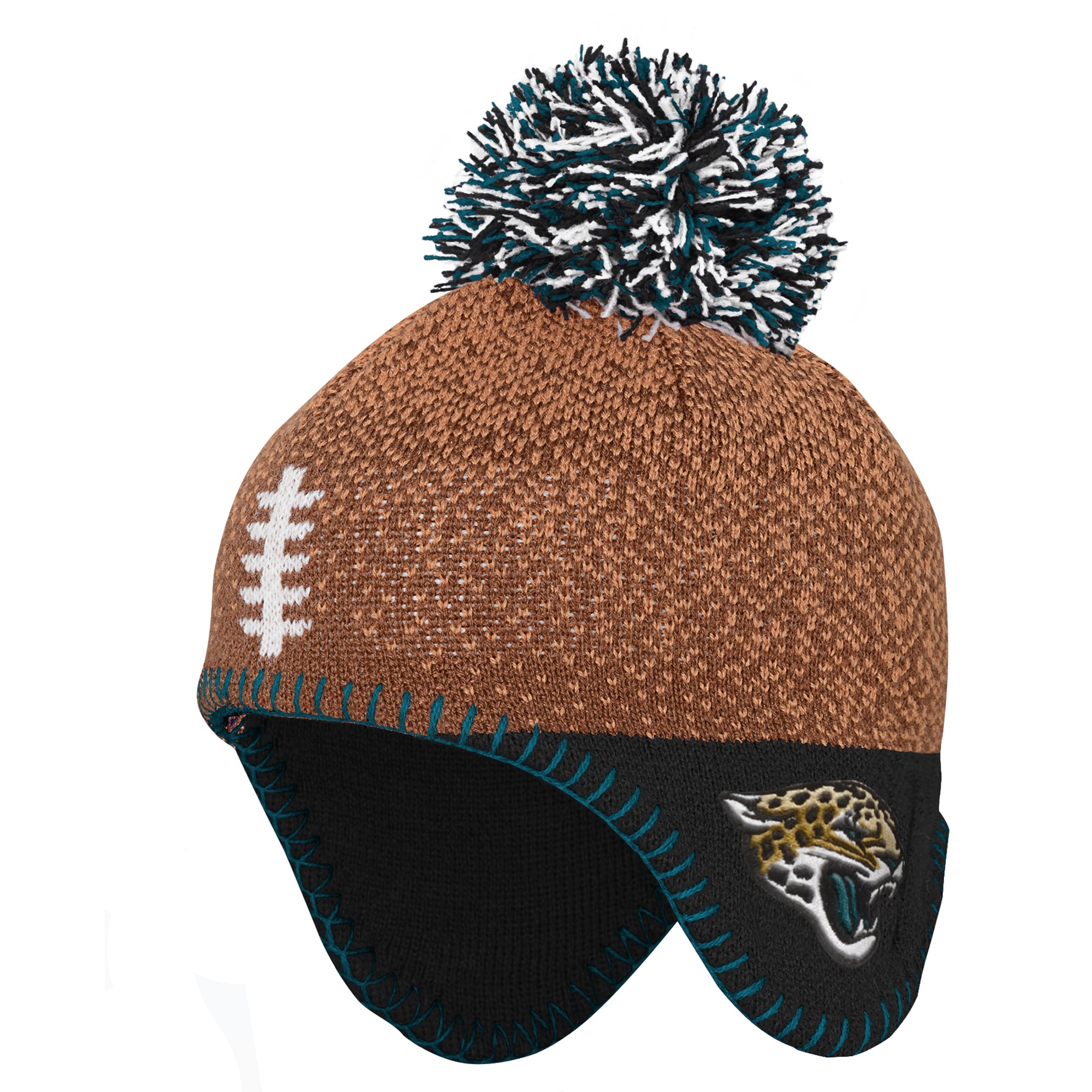 Infant Outerstuff Brown Jacksonville Jaguars Football Head Knit Hat