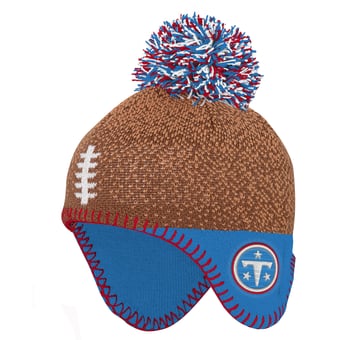 Infant Outerstuff Brown Tennessee Titans Football Head Knit Hat with Pom