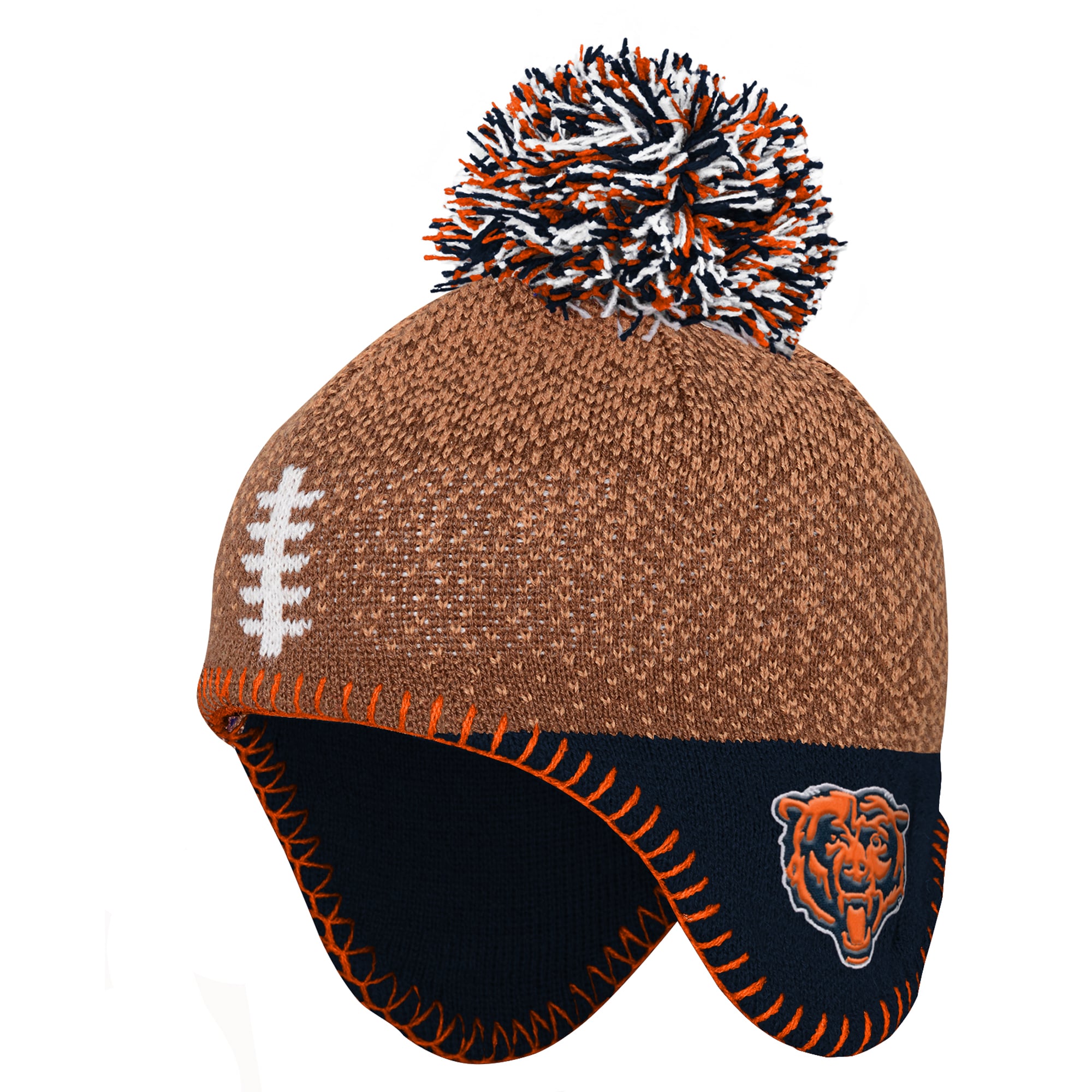 Infant Outerstuff Brown Chicago Bears Football Head Knit Hat
