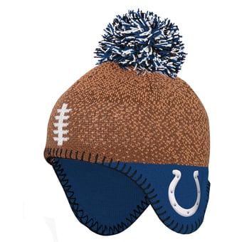 Infant Outerstuff Brown Indianapolis Colts Football Head Knit Hat with Pom