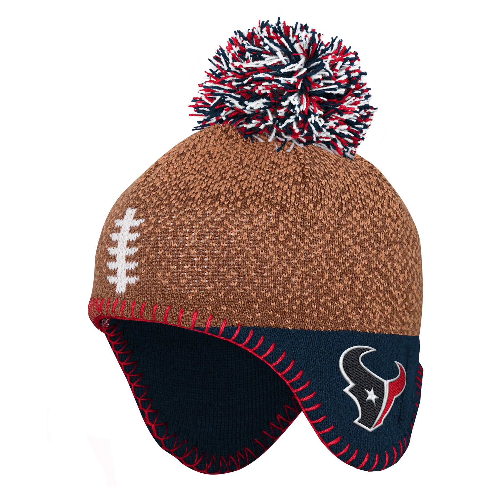 Preschool Outerstuff Brown Houston Texans Football Head Knit Hat