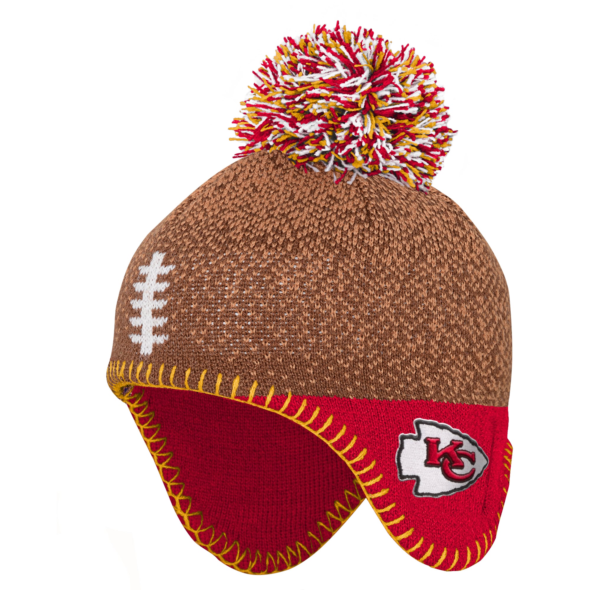 Preschool Outerstuff Brown Kansas City Chiefs Football Head Knit Hat