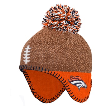 Preschool Outerstuff Brown Denver Broncos Football Head Knit Hat