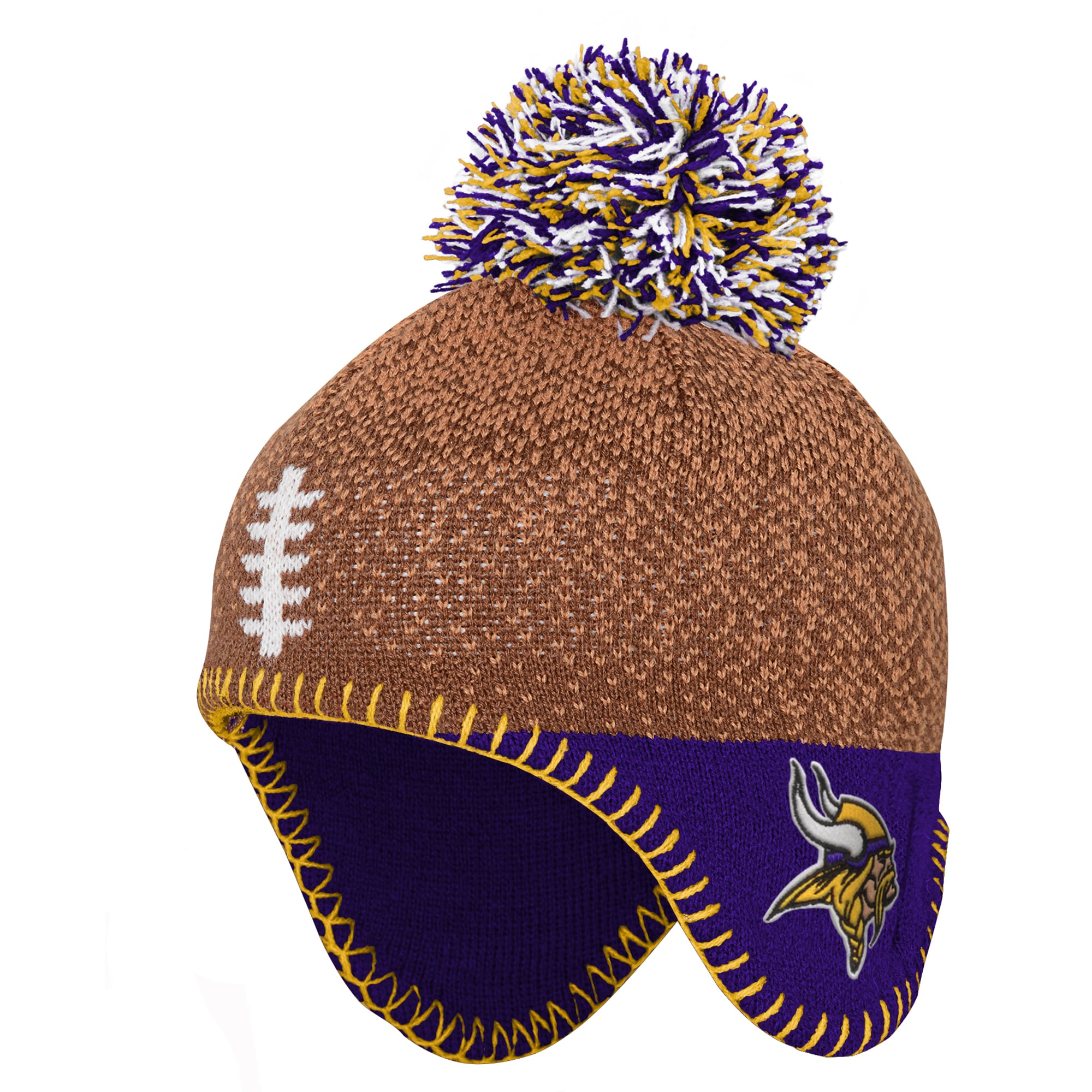 Preschool Outerstuff Brown Minnesota Vikings Football Head Knit Hat