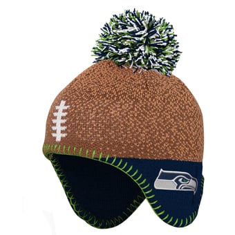 Preschool Outerstuff Brown Seattle Seahawks Football Head Knit Hat
