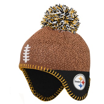 Preschool Outerstuff Brown Pittsburgh Steelers Football Head Knit Hat