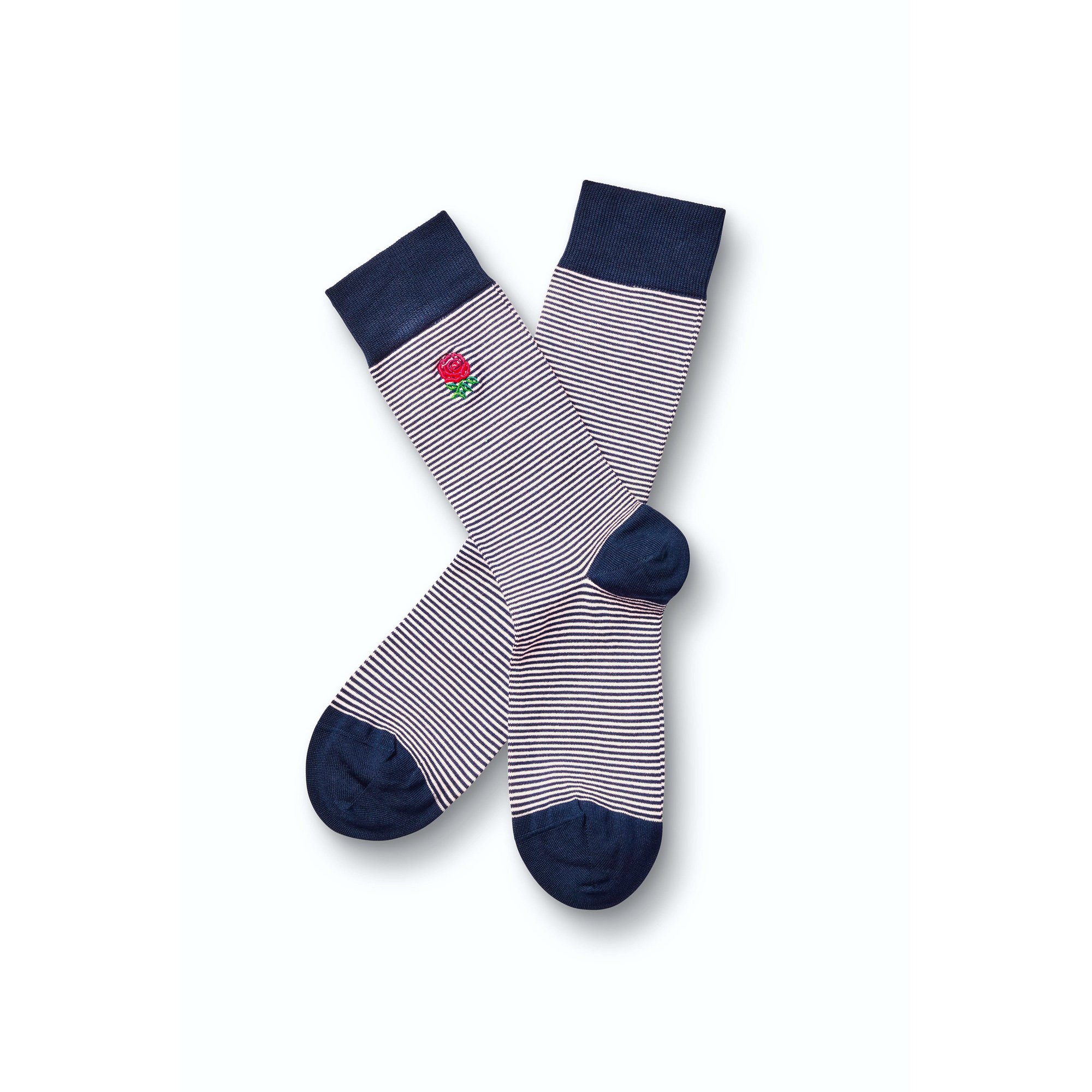 Calzini in cotone Charles Tyrwhitt England Rugby - Righe rosa e blu navy