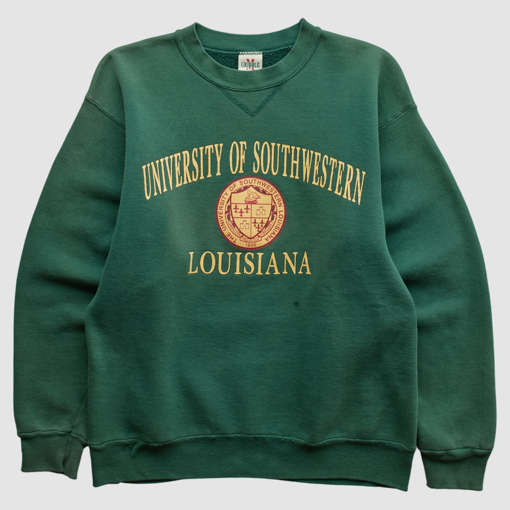 University of Southwestern Louisiana Gribble 90s Pullover Sweatshirt - Green - XS by Fanatics Real Vintage