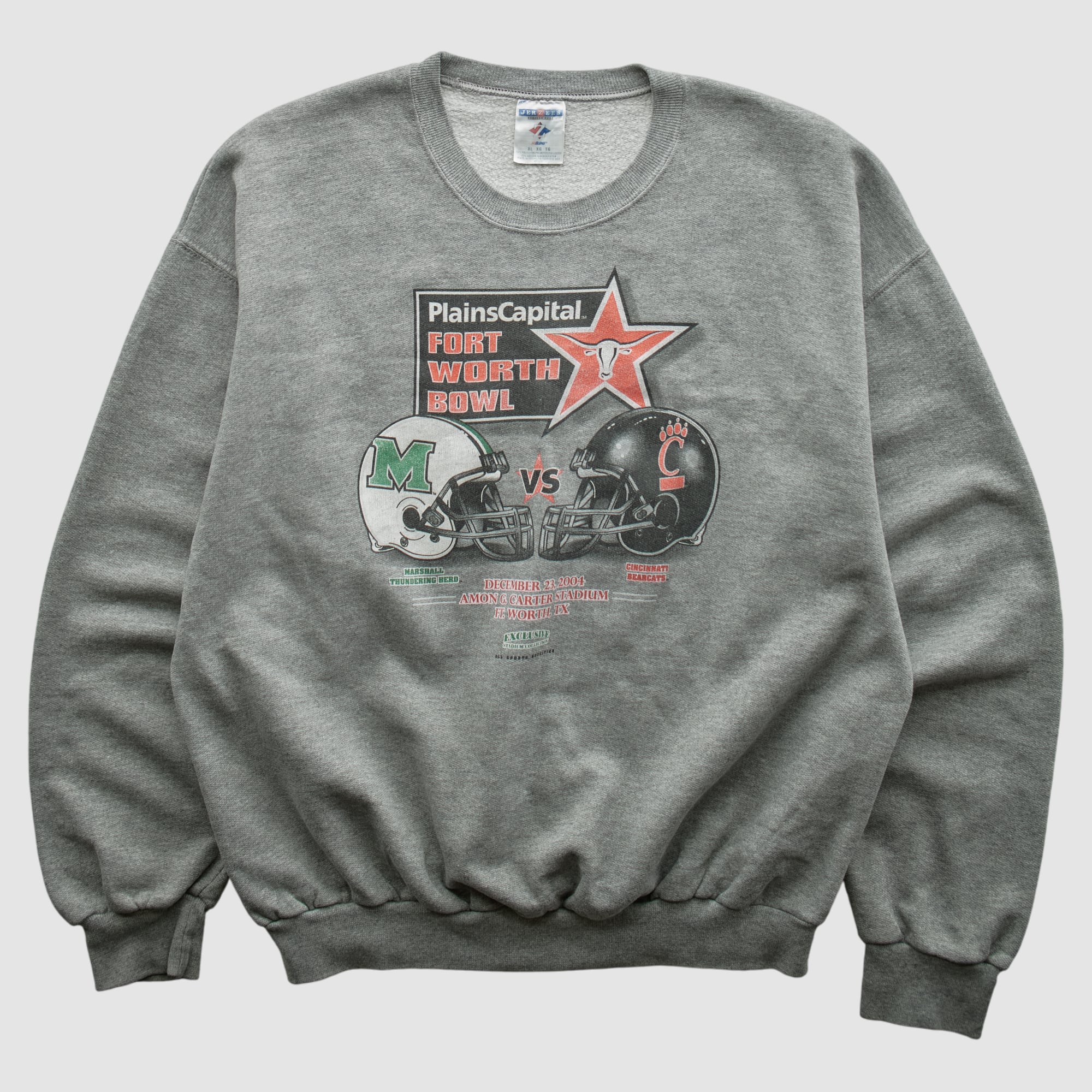 Fort Worth Bowl Jerzees 2004 Pullover Sweatshirt - Heather Gray - S by Fanatics Real Vintage