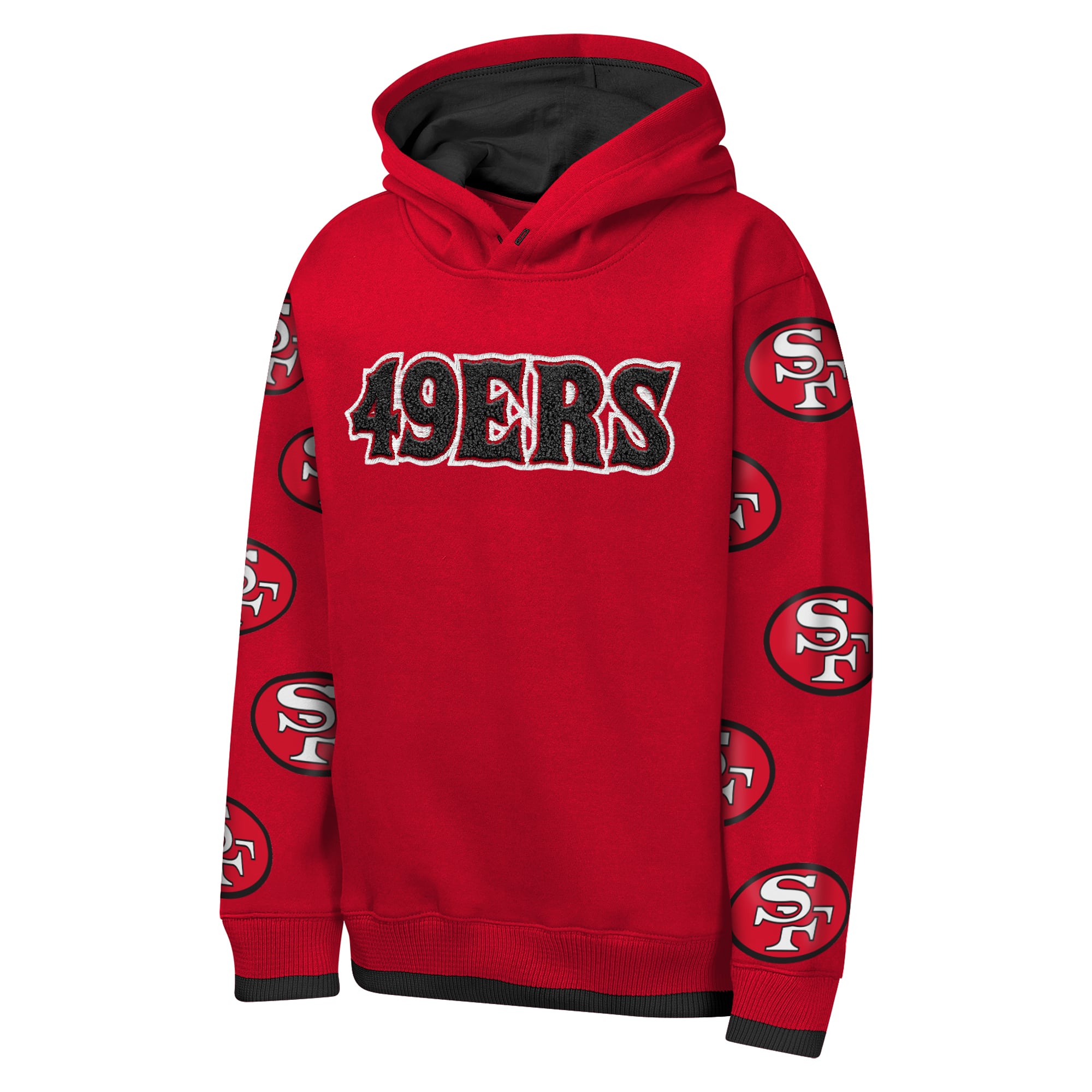 Youth Outerstuff Scarlet San Francisco 49ers Retro Draft Day Chenille Pullover Hoodie