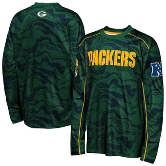Youth Outerstuff Green Green Bay Packers Tailgate Performance Long Sleeve T-Shirt