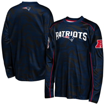 Youth Outerstuff Navy New England Patriots Tailgate Performance Long Sleeve T-Shirt