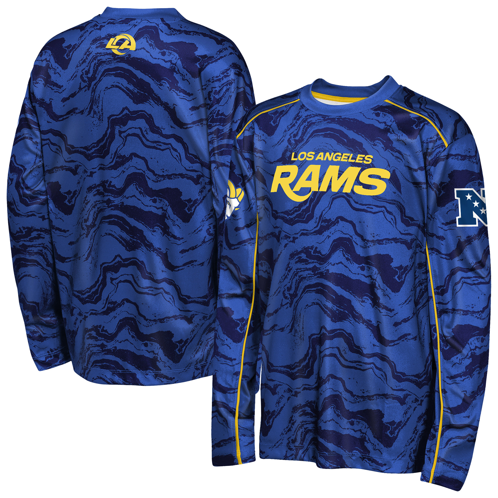 Outerstuff Big Boys' and Girls' Royal Los Angeles Rams Tailgate Performance Long-Sleeves T-Shirt - Royal