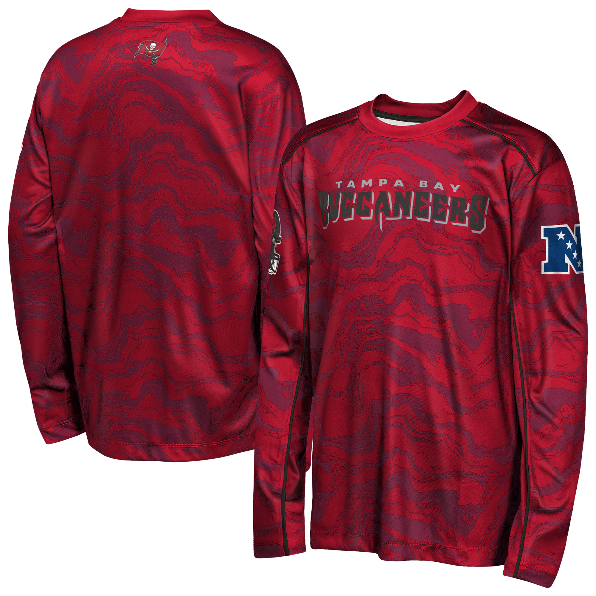 Outerstuff Big Boys' and Girls' Red Tampa Bay Buccaneers Tailgate Performance Long-Sleeve T-Shirt - Red