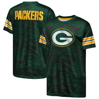 Youth Outerstuff  Green Green Bay Packers Slant Route Performance T-Shirt