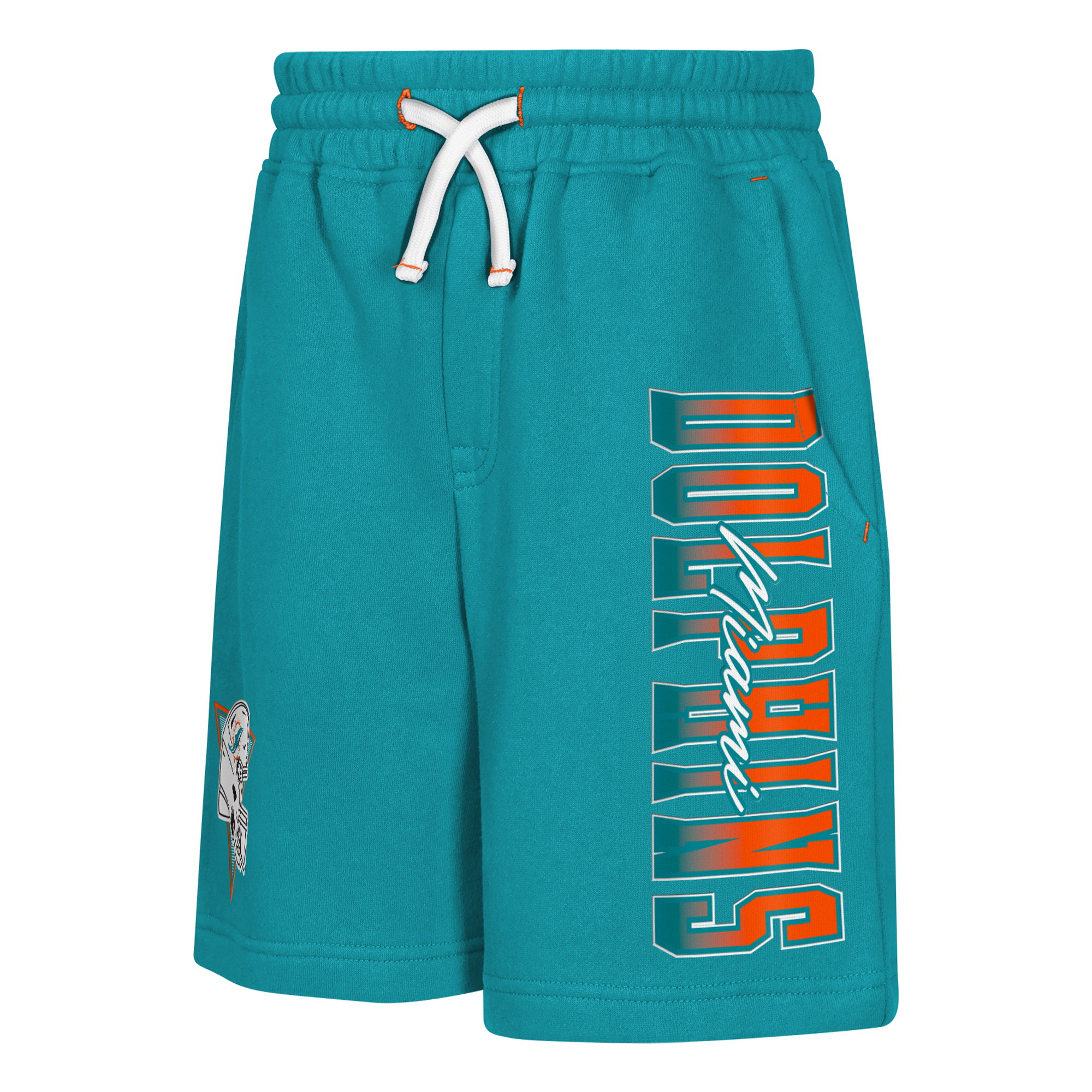 Outerstuff Big Boys' and Girls' Aqua Miami Dolphins Audible Fleece Shorts - Aqua