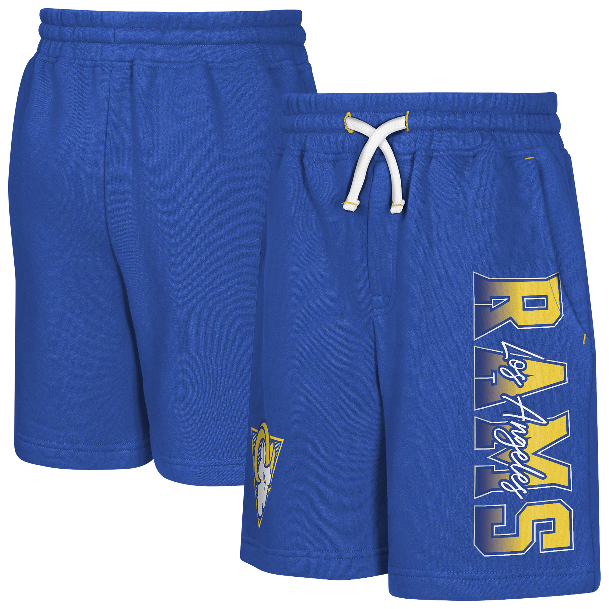 Outerstuff Big Boys' and Girls' Royal Los Angeles Rams Audible Fleece Shorts - Royal