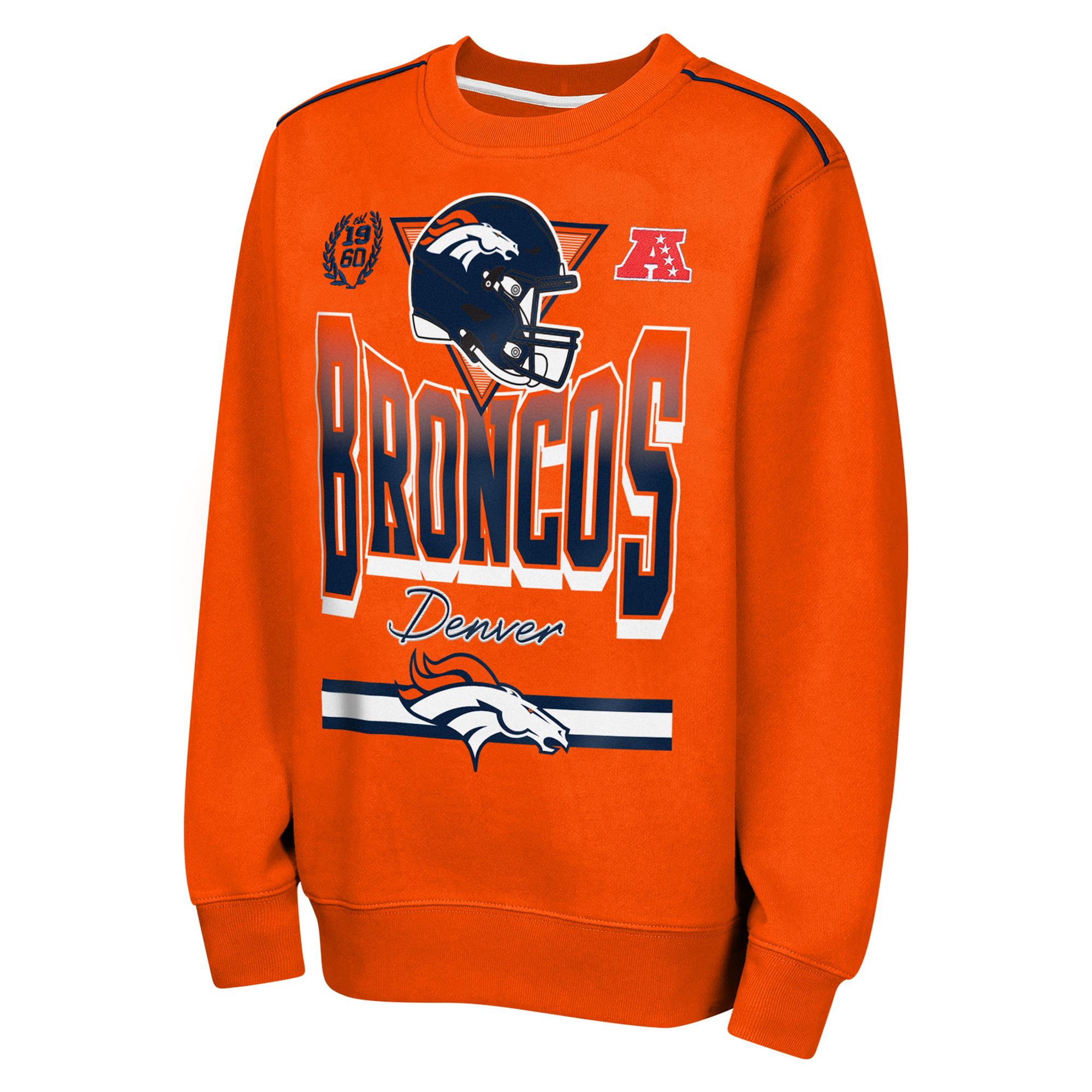 Outerstuff Big Boys' and Girls' Orange Denver Broncos Run Gun Fleece Sweatshirt - Orange