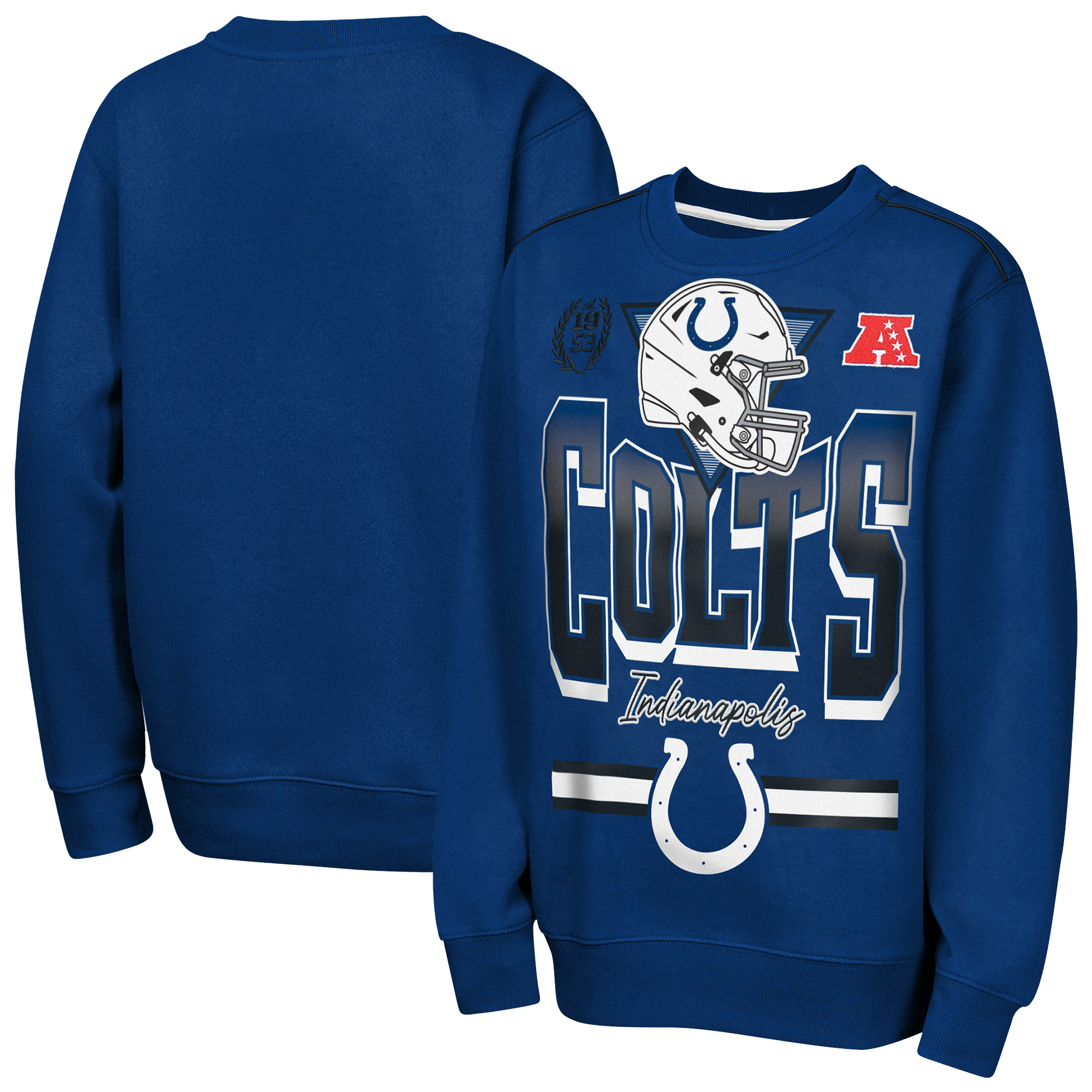 Outerstuff Big Boys' and Girls' Royal Indianapolis Colts Run Fleece Sweatshirt - Royal