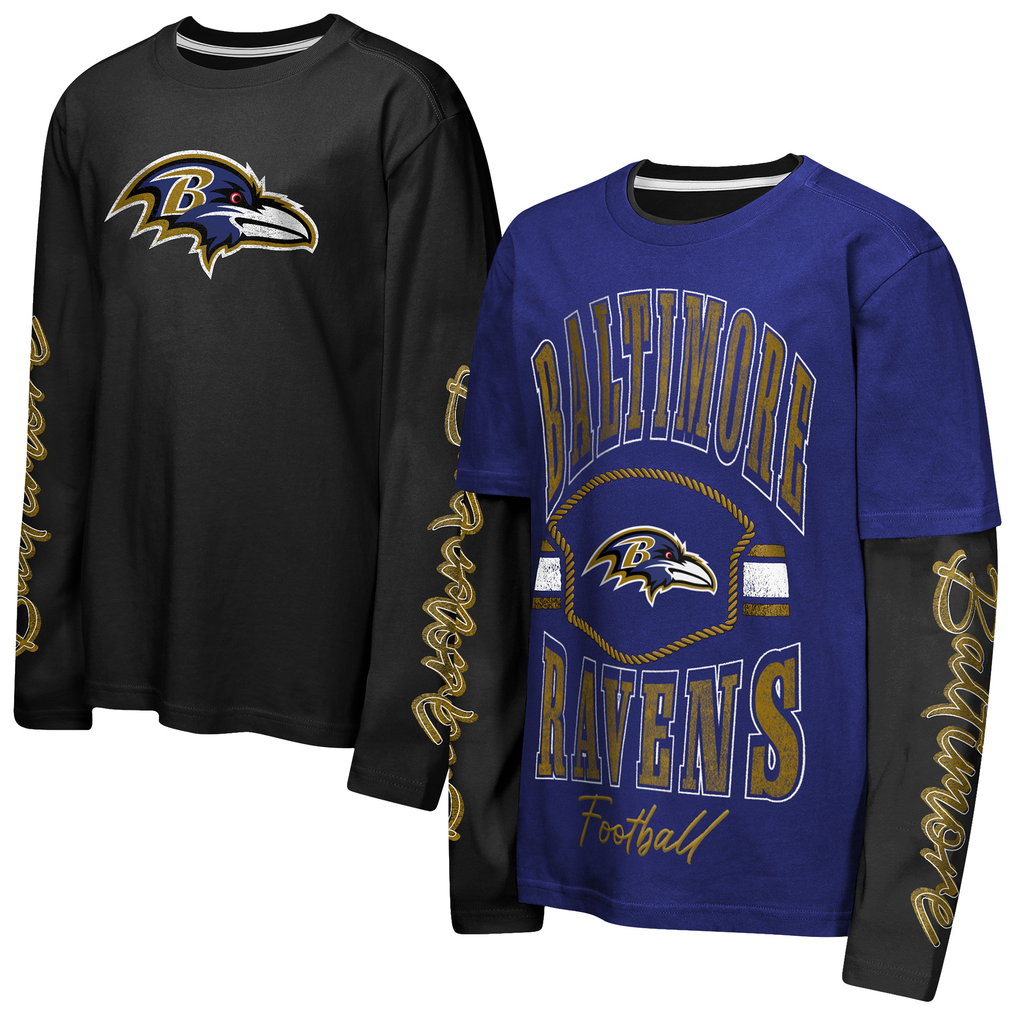 Outerstuff Boys' Baltimore Ravens Motion 3-in-1 Combo Graphic T-shirt
