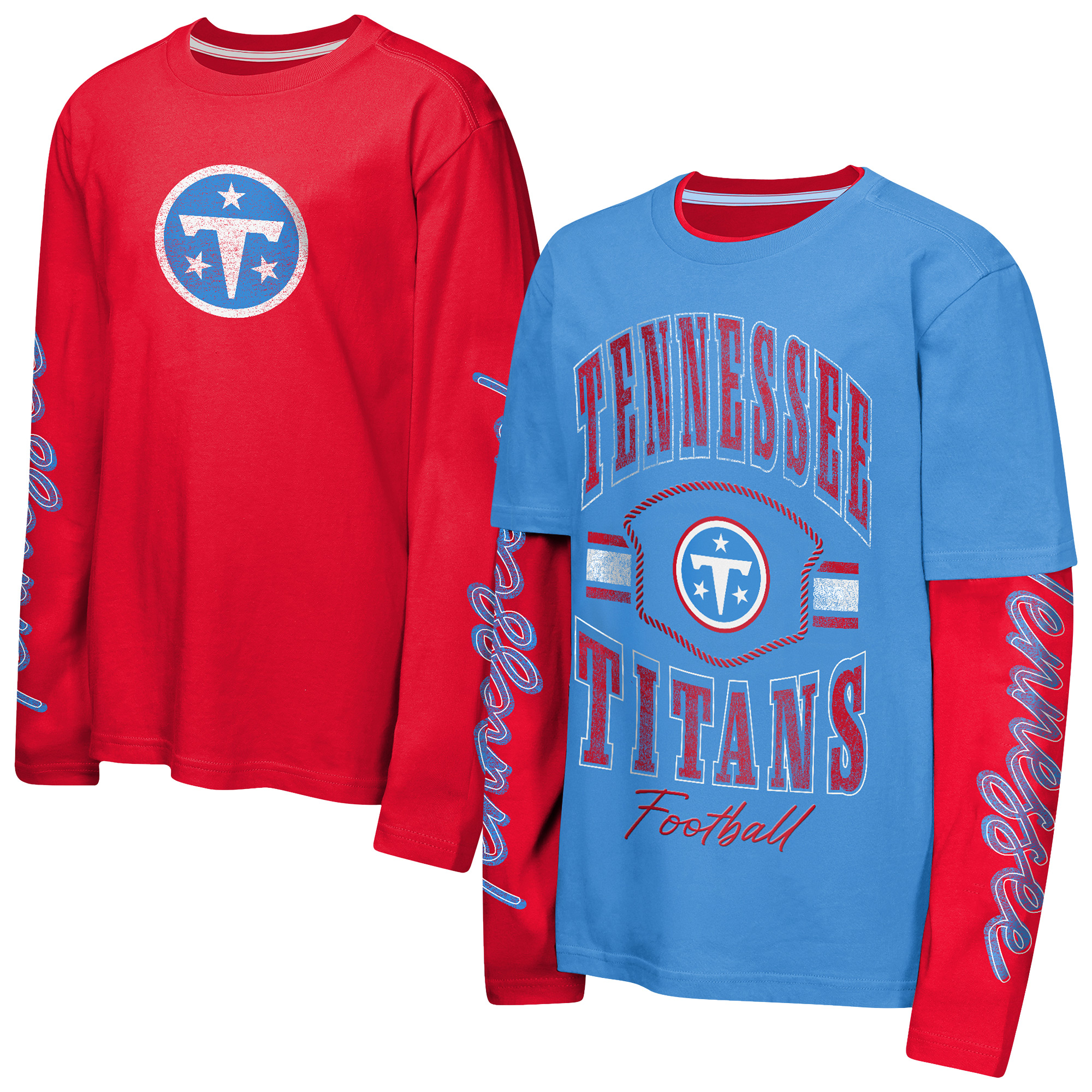 Outerstuff Big Boys' and Girls' Light Blue/Red Tennessee Titans Motion Combo Set - Light Blue, Red