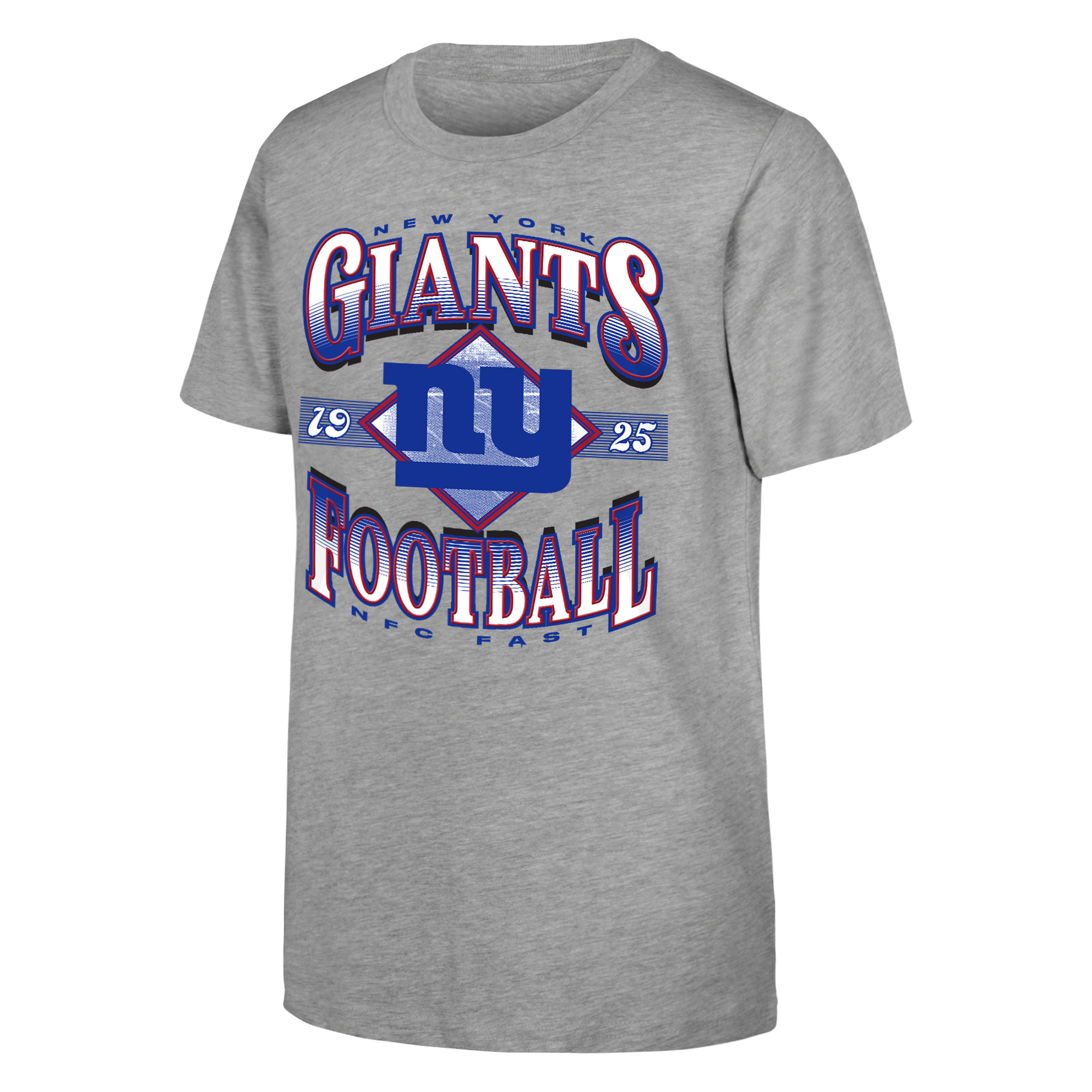 Outerstuff Big Boys' and Girls' Heather Gray New York Giants Nfl Of Days Past T-Shirt - Heather Gray